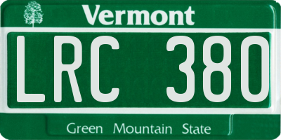 VT license plate LRC380
