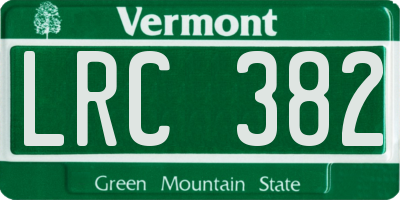VT license plate LRC382