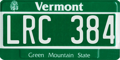 VT license plate LRC384