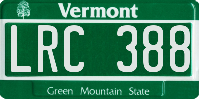VT license plate LRC388