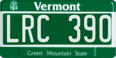 VT license plate LRC390