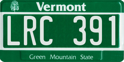 VT license plate LRC391
