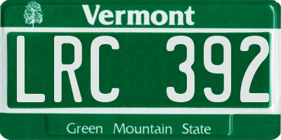 VT license plate LRC392
