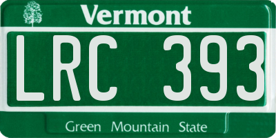 VT license plate LRC393