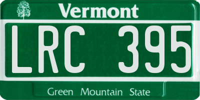 VT license plate LRC395