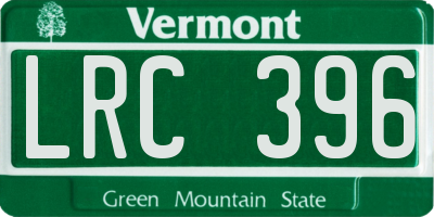 VT license plate LRC396