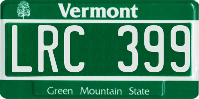 VT license plate LRC399