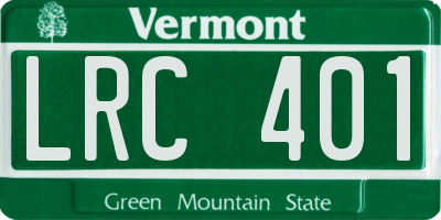 VT license plate LRC401