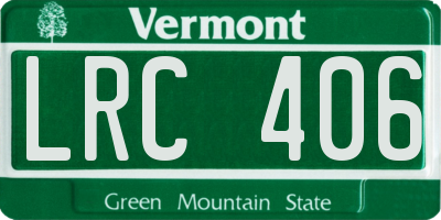 VT license plate LRC406