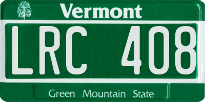 VT license plate LRC408