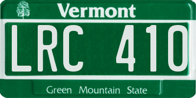 VT license plate LRC410
