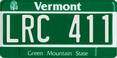 VT license plate LRC411