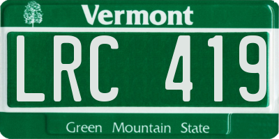 VT license plate LRC419
