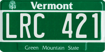 VT license plate LRC421