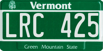 VT license plate LRC425