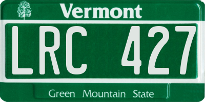 VT license plate LRC427