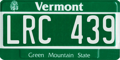 VT license plate LRC439