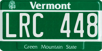 VT license plate LRC448