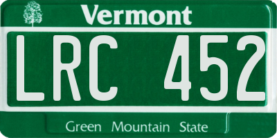 VT license plate LRC452