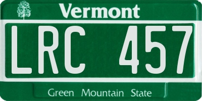 VT license plate LRC457