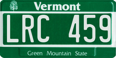 VT license plate LRC459