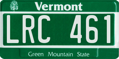 VT license plate LRC461