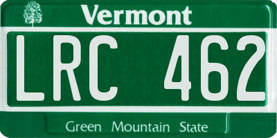 VT license plate LRC462