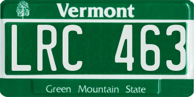 VT license plate LRC463