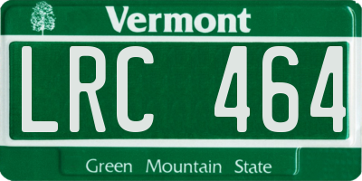 VT license plate LRC464