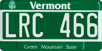 VT license plate LRC466