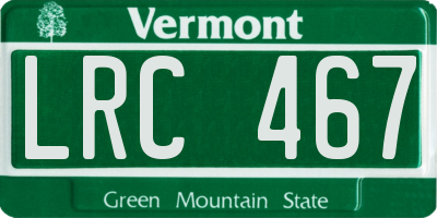 VT license plate LRC467