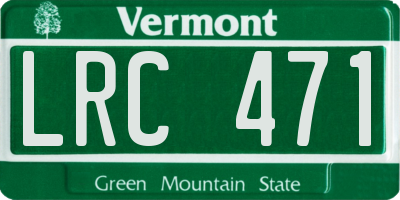 VT license plate LRC471