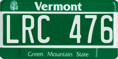 VT license plate LRC476
