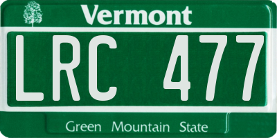 VT license plate LRC477