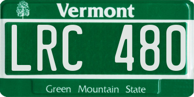 VT license plate LRC480