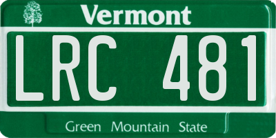 VT license plate LRC481