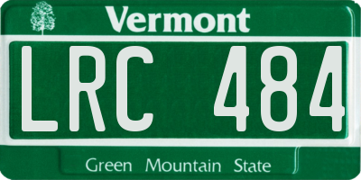 VT license plate LRC484