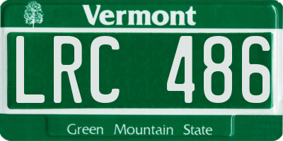 VT license plate LRC486