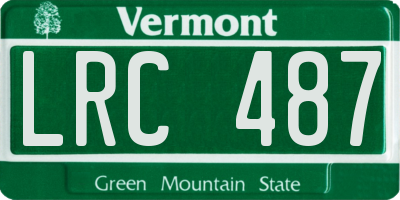 VT license plate LRC487