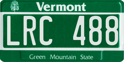 VT license plate LRC488