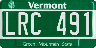 VT license plate LRC491