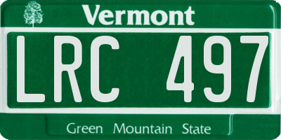 VT license plate LRC497