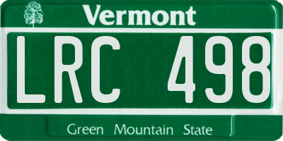 VT license plate LRC498