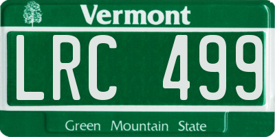 VT license plate LRC499