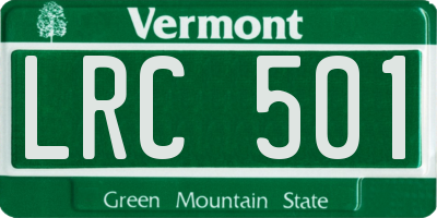 VT license plate LRC501
