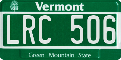 VT license plate LRC506