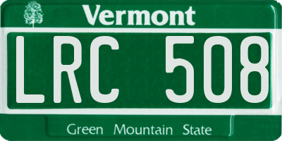 VT license plate LRC508