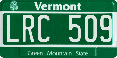 VT license plate LRC509