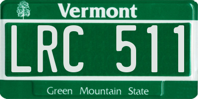 VT license plate LRC511