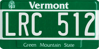 VT license plate LRC512